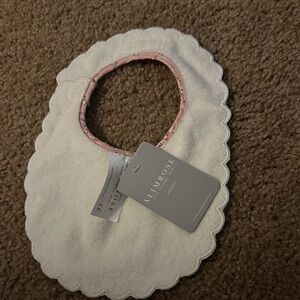 White and Pink Baby Bib